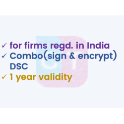 Combo (Sign+Encrypt) DSC for organisation, 1yr validity (w/o FIPS token) Combo (Sign+Encrypt) DSC for organisation, 1yr validity (w/o FIPS token)