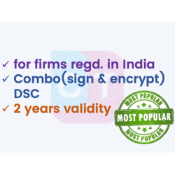 Combo (Sign+Encrypt) DSC for Organisation, 2yr validity (w/o FIPS token)