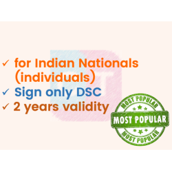 Sign only DSC for Individual, 2 yr validity (w/o FIPS token)