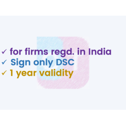 Sign only DSC for Organisation, 1yr validity (w/o FIPS token) Sign only DSC for Organisation, 1yr validity (w/o FIPS token)