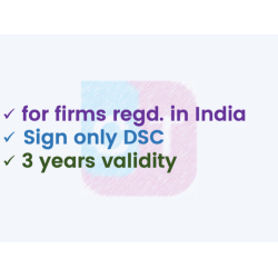 Sign only DSC for Organisation, 3yr validity (w/o FIPS token) Sign only DSC for Organisation, 3yr validity (w/o FIPS token)
