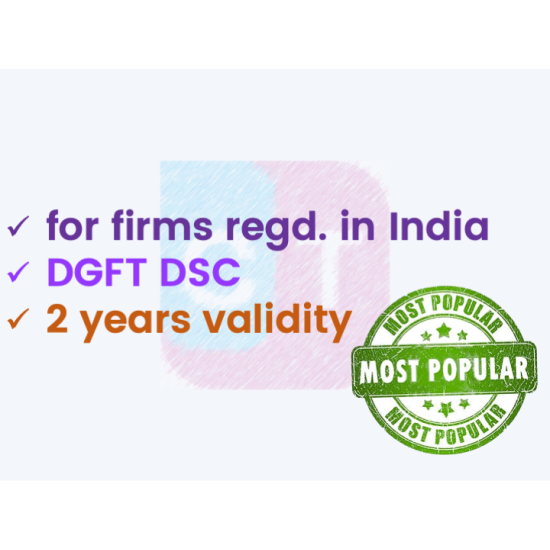 DSC for DGFT use for Organisation, 2yr validity (w/o FIPS token) DSC for DGFT use for Organisation, 2yr validity (w/o FIPS token)