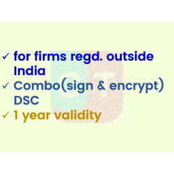 Combo (Sign+Encrypt) DSC for foreign organization, 1yr validity (w/o FIPS token) Combo (Sign+Encrypt) DSC for foreign organization, 1yr validity (w/o FIPS token)