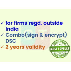 Combo (Sign+Encrypt) DSC for foreign organisation, 2yr validity (w/o FIPS token) Combo (Sign+Encrypt) DSC for foreign organisation, 2yr validity (w/o FIPS token)